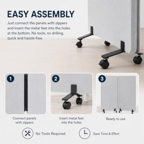 3 Panel Foldable Office Partitions,Portable Acoustic Office Divider