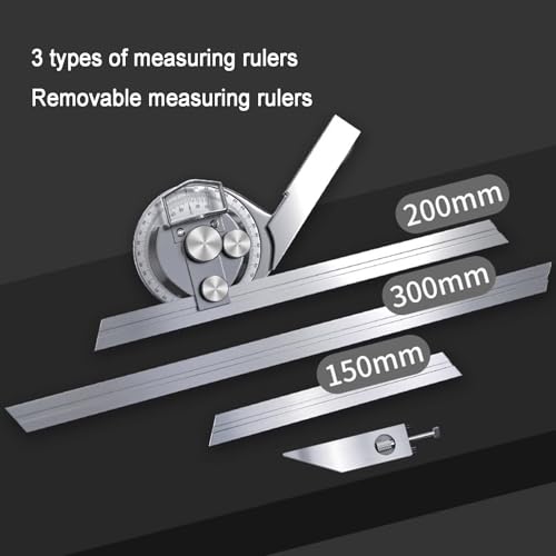 AFBEHL 0-360 Degree Stainless Steel Adjustable Angle Measuring Finder,Universal Bevel Protractor,Goniometer Angular Ruler with Magnifier, for Internal and External Angle Measurement
