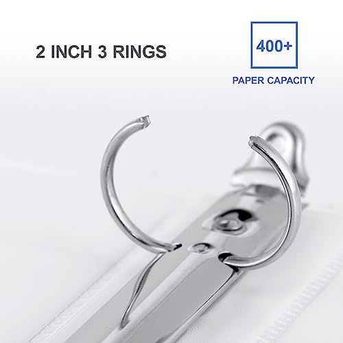 ViVin 2 Inch Binder 3 Ring, Sturdy 2 Inch 3 Ring Binder, 12 Pack, White