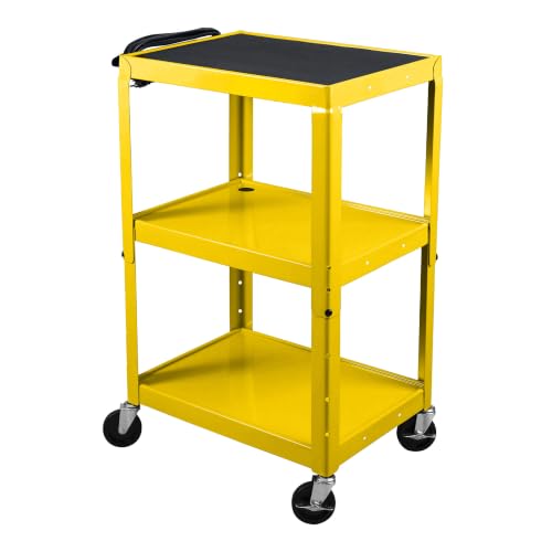 LUXOR UCMT1-YW Adjustable-Height Steel Utility Cart - Yellow