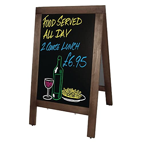Olympia Pavement Chalkboard A-Frame and Double Sided Made of Melamine 500x850mm
