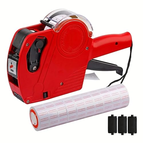 tag Gun with Labels Kit Label Maker Numerical Pricing Gun Kit for Office Retail Shop Grocery Store Organization Marking(1BP10Paper3refill)
