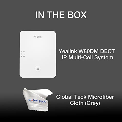 Yealink W80DM VoiP Gateway - DECT Multi-Cell System Base for Scalable, Reliable Wireless Communications Deployments, Global Teck Microfiber