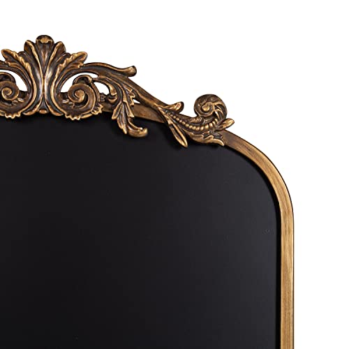 Kate and Laurel Arendahl Arch Chalkboard; Gold; 19 x 31; Framed Arched Ornate Vintage Magnetic Chalkboard for Unique Display; Decoration; and Organization