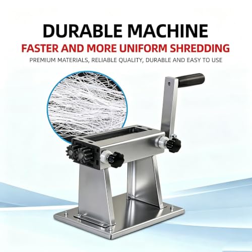 Crank Shredding Machine, Hand Crank Leaf Cutter, Manual Tobacco Leaf Shredder, 1mm Width, Hand Crank Strip-Cut, with 2 Table Clamps, for Home Use, Office, School