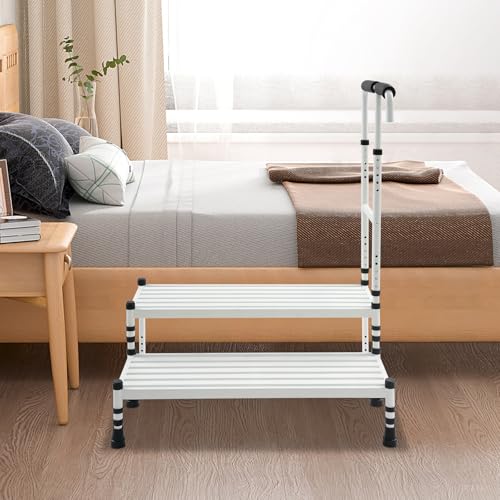 Step Stool with Handle 2 Step Steel Frame Non-Slip Rubber Feet Height
