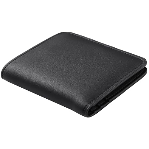 Vyrnox Unisex Genuine Leather Planner Wallet with 19mm Rings Binder Organizer Pebble Black (Black)
