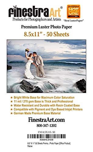 8.5" X 11" Premium Luster Inkjet Photo Paper - 50 Sheets