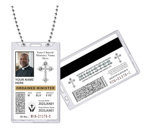 Ordained Minister ID Card - Customizable with Your Photo and Info - Church Identification