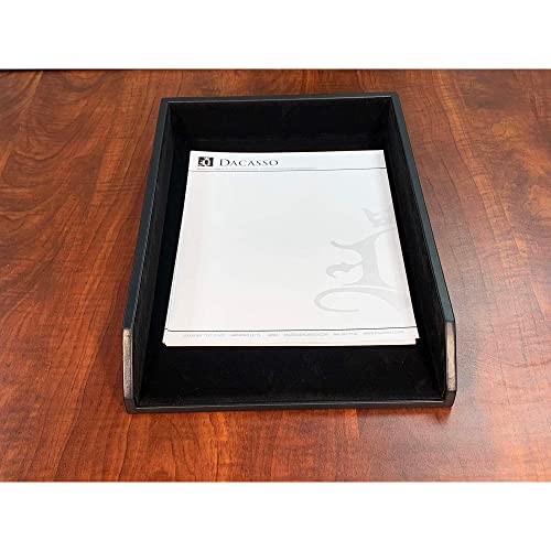 Dacasso Classic Black Leather Legal Letter Tray
