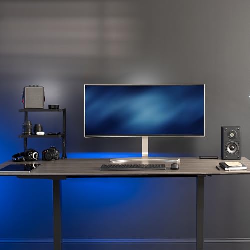 VIVO Black Clamp-on 13 inch 2-Tier Desk Shelf, STAND-SHELF2C