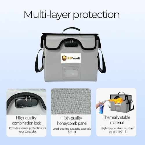 RIP VAULT Fireproof Document Box with Lock - Estate Planning Organizer