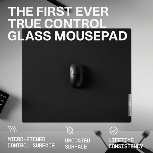 Wallhack CR-005 Glass Gaming Mouse Pad, 20x17.3 in, Black
