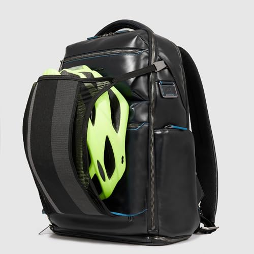 Piquadro - Blue Square Leather Backpack Laptop 15.6" - Unisex - Night Blue