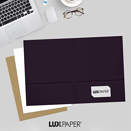 LUXPaper 9" x 12" Presentation Folders | Two Pocket | Burgundy Linen | 100lb. Cover | 100 Qty