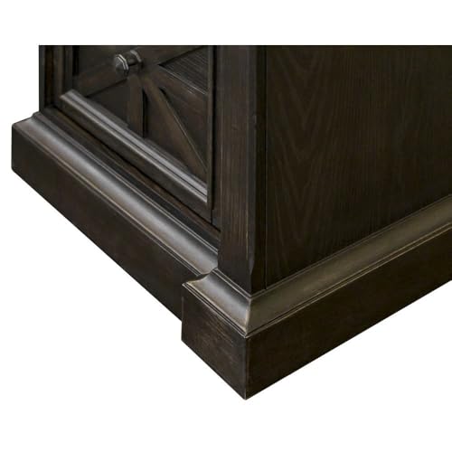 Starlight Traditional Credenza, Dark Brown, 7 Drawers, 2 Locking Files, Power Center with USB/AC, Antique Hardware, Executive Storage