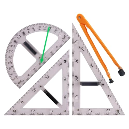 Large Math Geometry Rulers Geometry Tool for Blackboard White Board Teachers Class Geometry Math Set 40cm(4PCS)