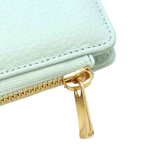 QUOVADIS Timer17 qv936lzdppbl Genuine Leather Personal Organizer Cover, Bible Size L Zip Cover, Timer 17 Dusty Pastel, Italian Leather, Pale Blue