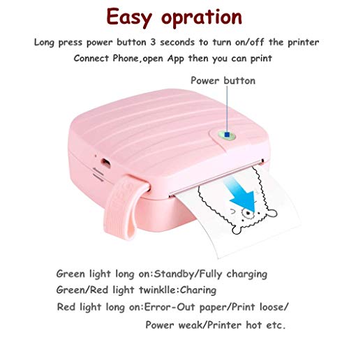 MVUYO Sticky Note Printer, Inkless Thermal Printer, Connection Thermal Sticker Receipt Printer Compatible(Black)