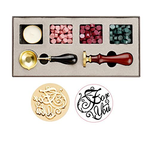 HYUWANGYU Stamps Wax Seal Box Kit Evening Wedding Invitation Decorative Wax Dipping Pot Set Stamping Plates Melt Packaging Craft Supplies