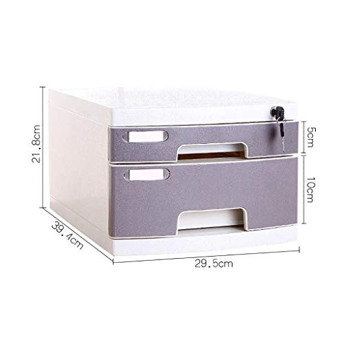 noxozoqm Flat File Cabinet,Multi-Layer Lockable Desktop Drawer Manager,File Storage and Finishing Low Cabinet, Office Data Sorting Organizer (Size : 2-Layers)