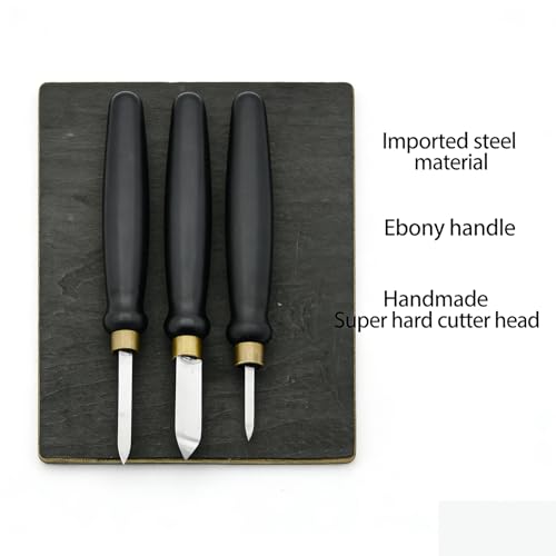 XDTKJDZ 6 Pcs Copperplate Engraving Tools, Professional Woodcut Engraving Tool Set, Blade Head, High-Hardness Steel, for Copperplate Engravers, Art School Teachers, Students, Printmaking Enthusiasts