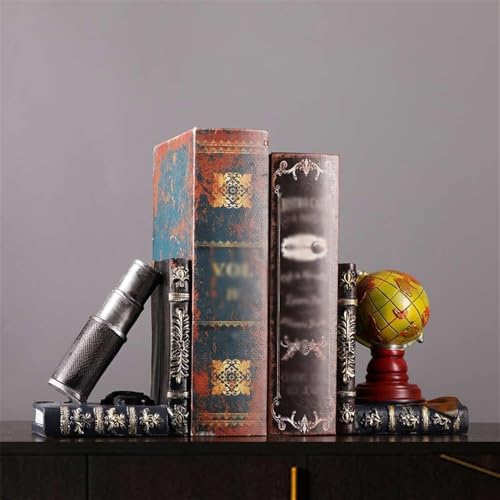 Book Organizer Vintage Book Ends, Bookends Decorative Holders for Office Library or Study