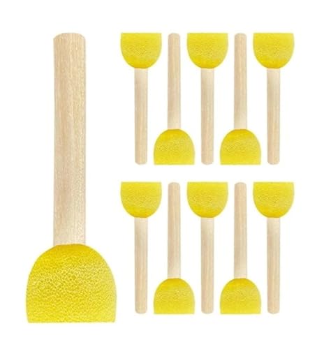 Foam Brushes for Painting 150 Pcs Round Foam Sponge Brushes - Paint Brushes Paired with Wooden Handles for Creative Artwork & Crafts