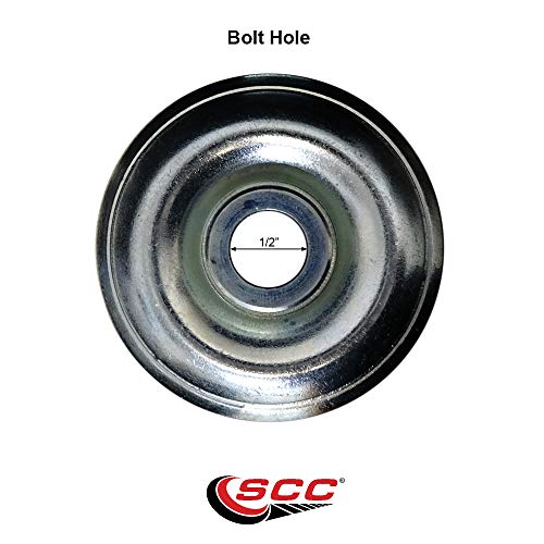 Hard Rubber Swivel Bolt Hole Caster Set of 4 with 5 Inch Black Caster Wheels - 316 Stainless Steel Casters-Includes 4 Swivel Casters with Top Lock Brakes-1,200 lbs. Total Capacity-Service Caster Brand