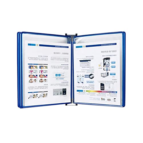 UMJIGF Catalog Display Rack, with 5 Display Pockets Wall Mount Reference System, 10 Sheet Capacity Universal Pockets, Wall Display Folder Binder,Blue