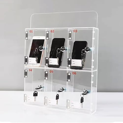 LLZJDDPLY Cell Phone Locker, Cell Phone Lock Box, Acrylic Cell Phone Storage Locker for Employees Office(10)