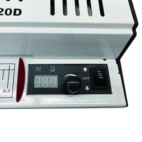Yokoma Thermal Laminating Machine, 0.04'' Thickness and 12.6' Width, with 4pcs Rubber Roller, All Metal A3 Hot Cold Photo and Poster Laminator for Home Office School Use with Reverse Function