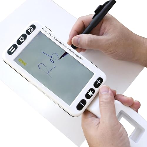 5 Inch Portable Digital Video Magnifier,Handheld Electronic Reading Aid with 2x-48x Zoom,26 Colour Modes,/av Output for Low Vision and Elderly,Black