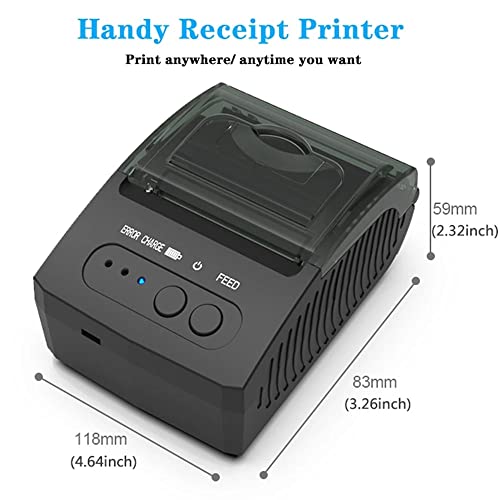 WERTGHJ Thermal Receipt Printer 58mm Portable Mini POS Compatible Android iOS Mobile Phone Windows