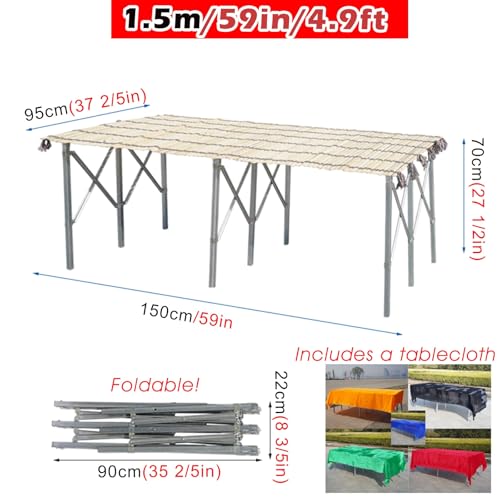 WLCGYD Outdoor Farmers Market Booth, 150 200 250 300 Cm Long Food Service Sample Display Stand/Vendor's Stall, Temporary Trade Show Table, Concession Stand Display(150x95cm(59x37 2/5in))