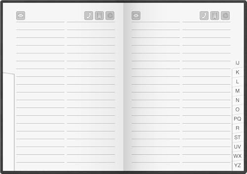 BRUNNEN 1064668 Shed Telephone Register Address Book 384 Soft Cover 100 x 140 x 10 mm Black