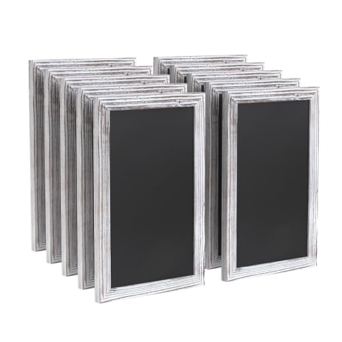 Merrick Lane Canterbury Wall Mount Magnetic Chalkboard Sign - Whitewashed Finish - 11" x 17" - Vertical or Horizontal Hanging Message Board, Set of 10