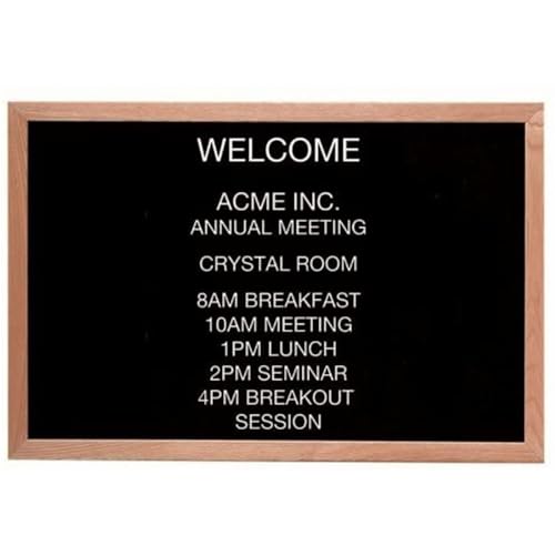 Aarco Products AOFD2436 Face Wood and Felt Changeable Letter Board