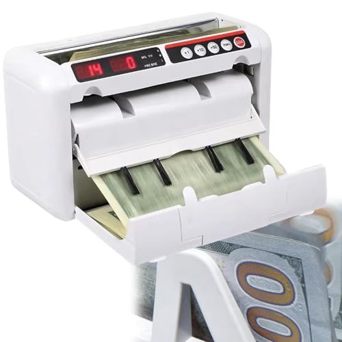 ZenHailure Professional Money Bill Counter,Automatic Counterfeit Money Detector Machine,Cash Counting Machine,Counts 999 Banknotes per Minute,Batch Counting,Counterfeit Detection and More for Shops