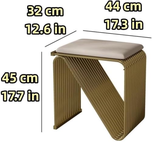 SoOSSN Metal Frame Shoe Changing Stool Soft Cushion Footrest Chair for Office & Living Room Heavy Duty(Black)