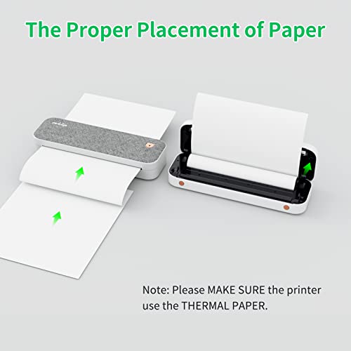 PENCHEN Original PeriPage A4 Paper Printer Direct Thermal Transfer Wirless Printer Mobile 210mm Mini Mobile Photo Printer USB BT Connection with 1 Roll Thermal Paper Support 2''/3''/4'' Paper Width