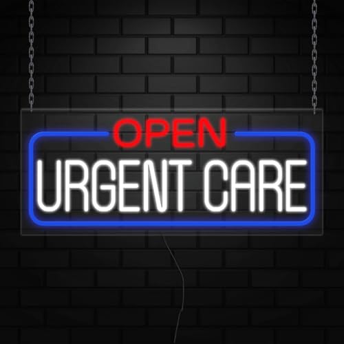 Open Urgent Care Neon Sign for Retail Displays | Value priced LED Flex Neon | Electronic Light Up LED Sign for Windows/Walls | 32"W x 13"H x 1"D