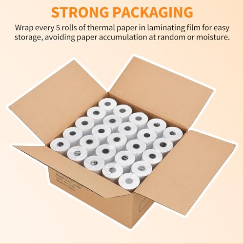 2 1/4'' x 85' Thermal Receipt Paper 300 Rolls, PAPRMA POS Paper Cash Register Paper Rolls, Thermal Paper for Square Terminal Credit Card Machine Verifone VX510 VX570 FD50 T4220