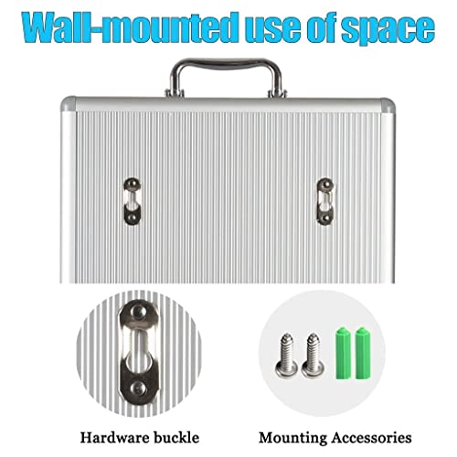 6/12/24 Bit Aluminum Alloy Pocket Chart Cell Phones Storage Cabinet for Cell Phones Wall-Mounted with A Locked Can Be Carried by Hand for Office Classroom (Color : Silver, Size : 6) (Silver 12)