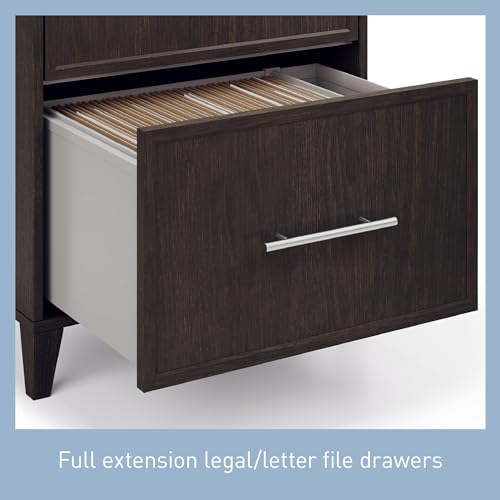Realspace® Koru 23-1/2"W x 17-1/2"D Lateral 2-Drawer File Cabinet, Espresso Oak, BIFMA Compliant
