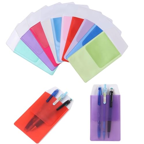 bogniga pocket protector 60Pcs Pen Leaks Hospital Office Supplies Pocket Protector Leak-Proof PVC Pouch Bag Doctors Nurses(Yellow)