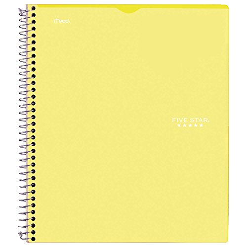 Five Star Interactive Notetaking Spiral Notebooks, 3 Pack, 1 Subject, College Ruled Paper, 11" x 8-1/2", 100 Sheets, Customizable Cover, Red, Cobalt Blue, Yellow (820042)