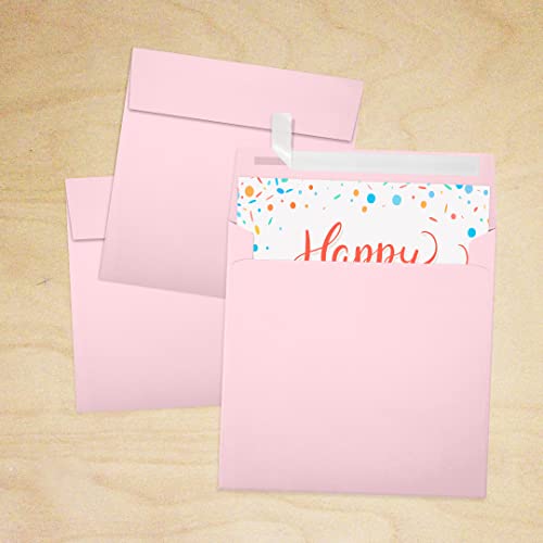 LUXPaper Square Invitation Envelopes | Peel & Press | 5 1/4" x 5 1/4" | Candy Pink | 80lb. Text | 1,000 Qty