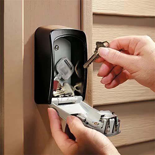 QWERAXZG Wall Mounted Key Lock Box Zinc Alloy Key Safe Box Combination Key Storage Security Lock Box Indoor Outdoor