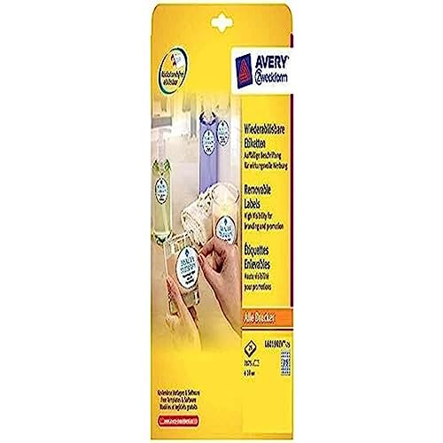 Avery Zweckform L6019REV-25 Removable Labels Round for Numbering or as Inscribable Marking Points, Diameter 10 mm 25 Sheets